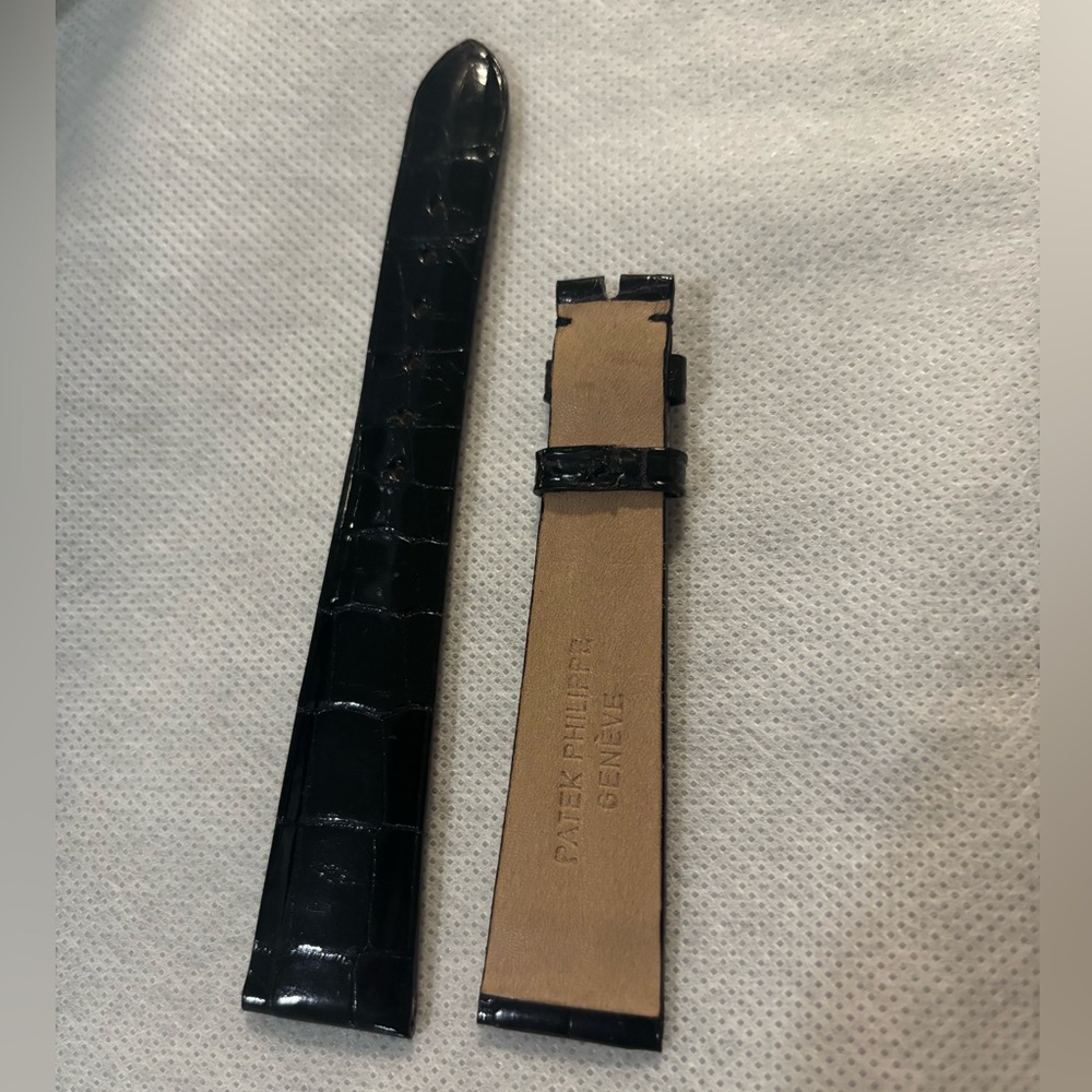 Patek Philippe never worn shiny black alligator strap 20x14